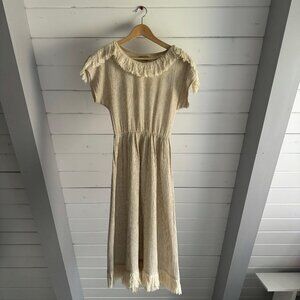 Vintage Knit Dress with Fringe in Size 4